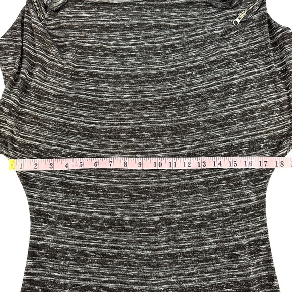 Y2K Wet Seal Womens Black White Marled Cowl Neck Dolman Sleeve Top No size VTG - Picture 6 of 9